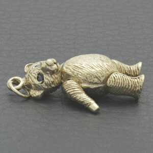 9ct Yellow Gold Gemstone Teddy Bear Pendant