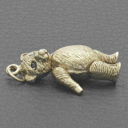 9ct Yellow Gold Gemstone Teddy Bear Pendant - Image 4