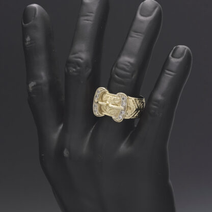 9ct Yellow gold Gemstone Buckle Ring - Image 4