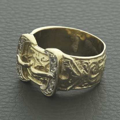 9ct Yellow gold Gemstone Buckle Ring - Image 2