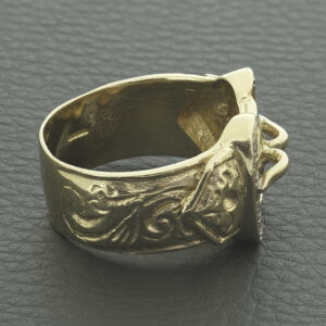 9ct Yellow gold Gemstone Buckle Ring