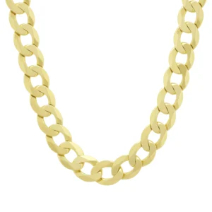 9ct Yellow Gold Curb Chain 22.5&#8221; 12mm