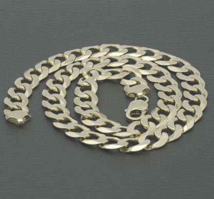 9ct Yellow Gold Curb Chain 22.5'' 12mm - Image 4