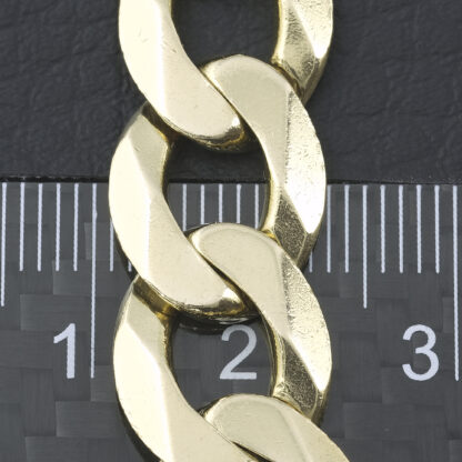 9ct Yellow Gold Curb Chain 22.5'' 12mm - Image 2