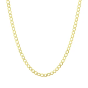 9ct Yellow Gold Curb Chain 18&#8221; 4mm