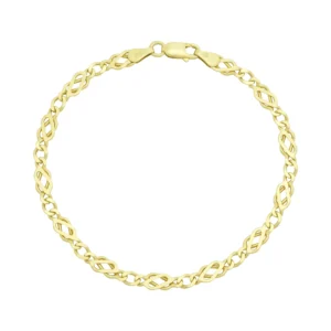 9ct Yellow Gold Fancy Link Bracelet 7&#8243; 4mm