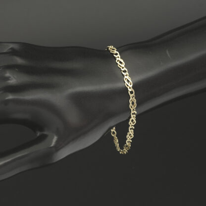 9ct Yellow Gold Fancy Link Bracelet 7" 4mm - Image 4