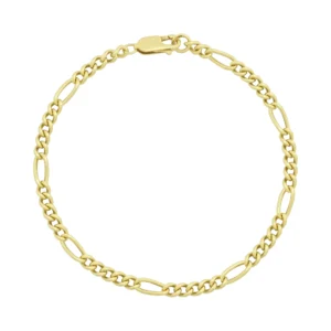 9ct Yellow Gold Figaro Bracelet 7.5&#8243; 3.5mm