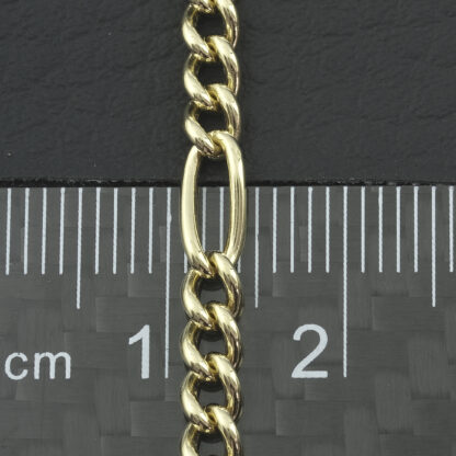 9ct Yellow Gold Figaro Bracelet 7.5" 3.5mm - Image 4