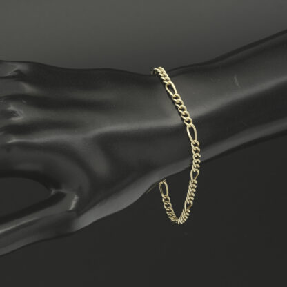 9ct Yellow Gold Figaro Bracelet 7.5" 3.5mm - Image 2