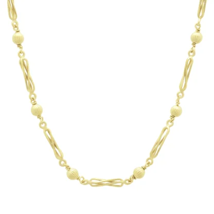9ct Yellow Gold Fancy Link Chain 24" 5mm