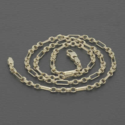 9ct Yellow Gold Fancy Link Chain 18.5" 3mm - Image 2