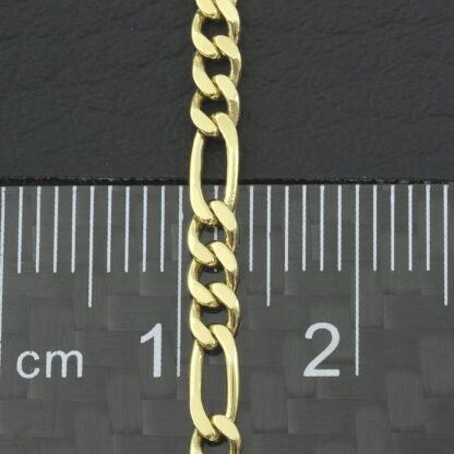 18ct Yellow Gold Figaro Bracelet 8" 3mm - Image 2