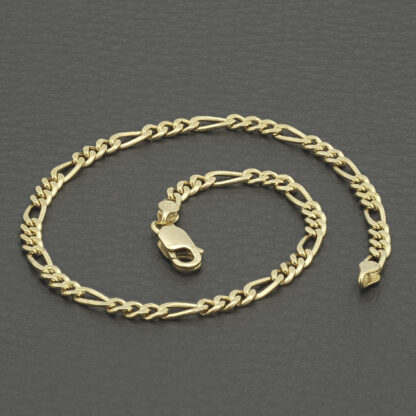 18ct Yellow Gold Figaro Bracelet 8" 3mm - Image 3