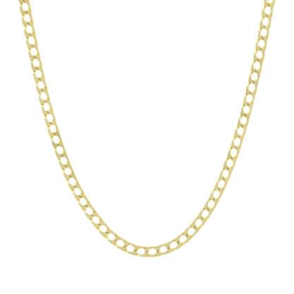 9ct Yellow Gold Curb Chain 17.5" 3.5mm