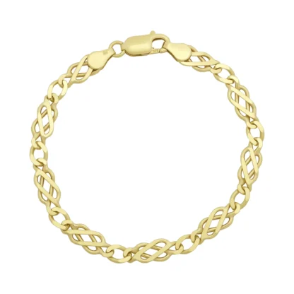9ct Yellow Gold Fancy Link Bracelet 7" 6mm