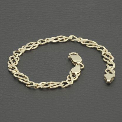 9ct Yellow Gold Fancy Link Bracelet 7" 6mm - Image 3