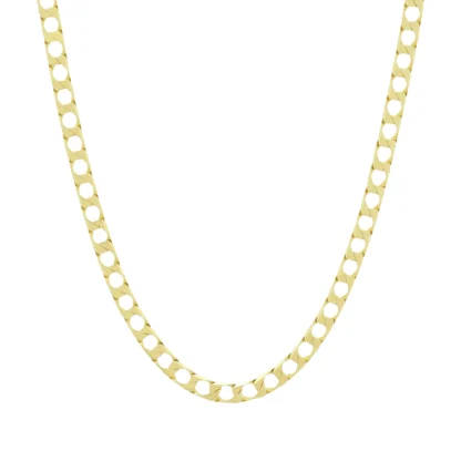 9ct Yellow Gold Curb Chain 18" 4mm