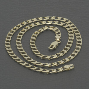 9ct Yellow Gold Curb Chain 18″ 4mm