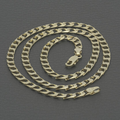 9ct Yellow Gold Curb Chain 18" 4mm - Image 2