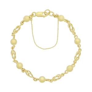 9ct Yellow Gold Fancy Link Bracelet 7&#8243; 6mm