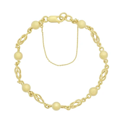 9ct Yellow Gold Fancy Link Bracelet 7" 6mm