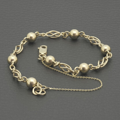 9ct Yellow Gold Fancy Link Bracelet 7" 6mm - Image 3