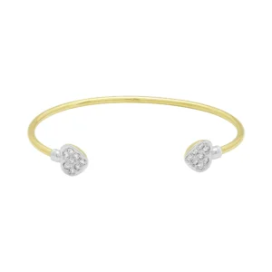 9ct Yellow Gold Gemstone Heart Torque Bangle