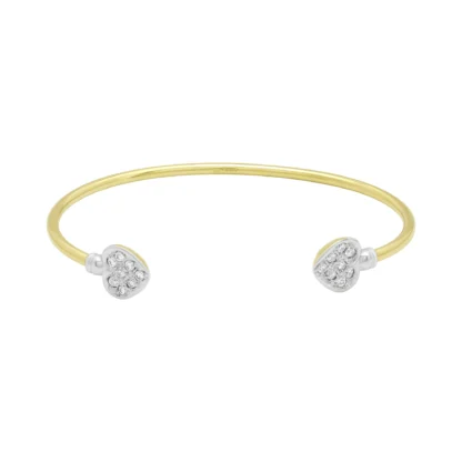 9ct Yellow Gold Gemstone Heart Torque Bangle