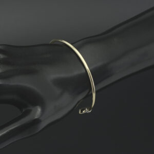 9ct Yellow Gold Gemstone Heart Torque Bangle