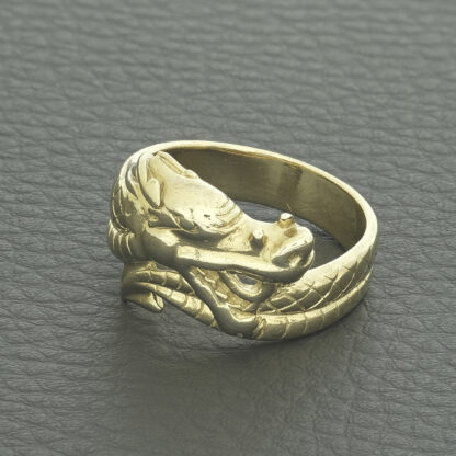 9ct Yellow Gold Dragon Ring - Image 3