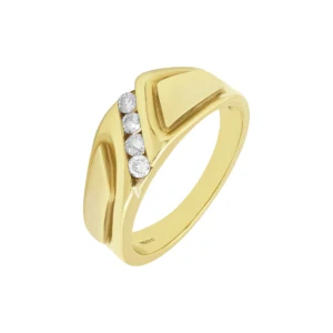 9ct Yellow Gold Moissanite Fancy Ring