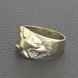 9ct Yellow Gold Diamond Panther Ring