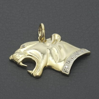 9ct Yellow Gold Diamond Panther Pendant - Image 3