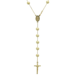 18ct Yellow Gold Rosary Bead Chain 32&#8243; 7mm