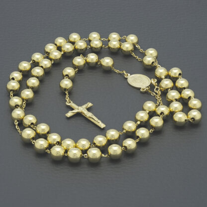 18ct Yellow Gold Rosary Bead Chain 32" 7mm - Image 2