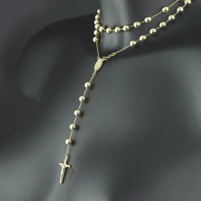 18ct Yellow Gold Rosary Bead Chain 32" 7mm - Image 3
