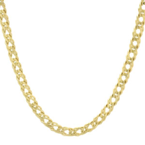 18ct Yellow Gold Fancy Curb Chain 19.5&#8243; 5mm