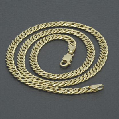 18ct Yellow Gold Fancy Curb Chain 19.5" 5mm - Image 4