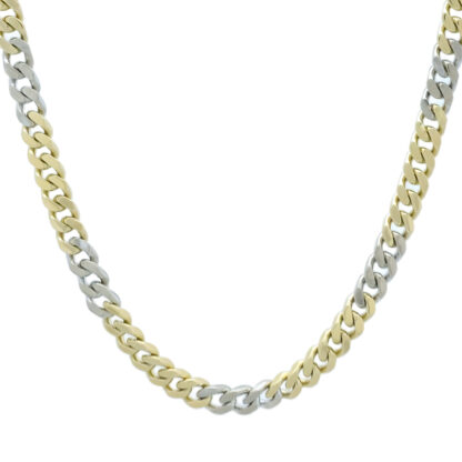 18ct Yellow And White Gold Curb Chain 21" 5mm