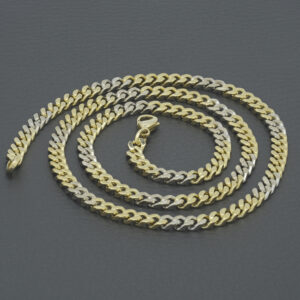 18ct Yellow And White Gold Curb Chain 21″ 5mm