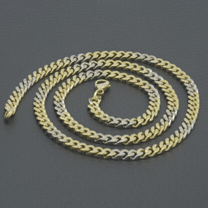 18ct Yellow And White Gold Curb Chain 21" 5mm - Image 2