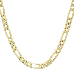 14ct Yellow Gold Figaro Chain 24.5&#8243; 6mm