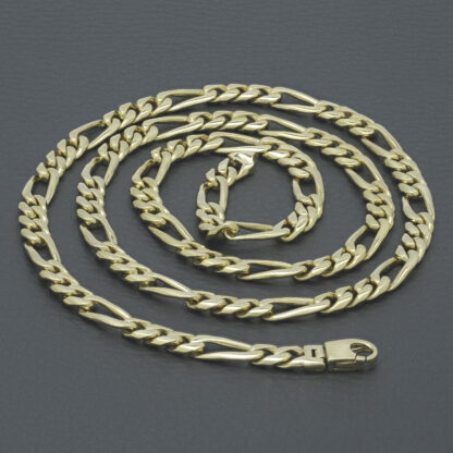 14ct Yellow Gold Figaro Chain 24.5" 6mm - Image 4