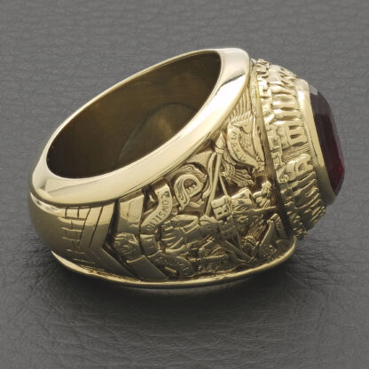 14ct Yellow Gold Ruby College Ring - Image 3