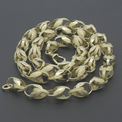 9ct Yellow Gold Tulip Chain 26" 10mm - Image 2