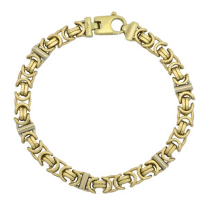 9ct Yellow Gold Byzantine Bracelet 8&#8243; 7mm