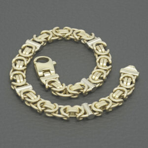 9ct Yellow Gold Byzantine Bracelet 8&#8243; 7mm