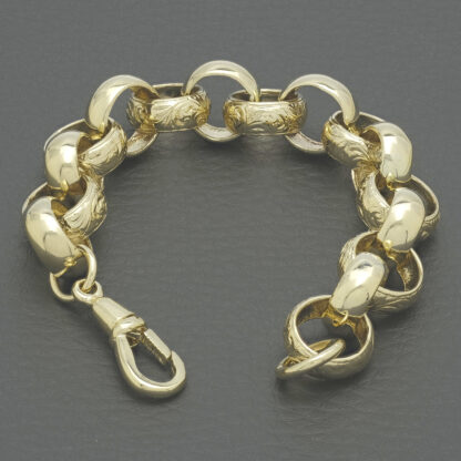 9ct Yellow Gold Belcher Bracelet 6" 12.5mm - Image 4