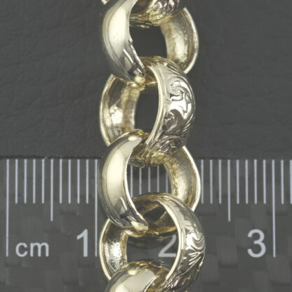 9ct Yellow Gold Belcher Bracelet 6" 12.5mm - Image 2